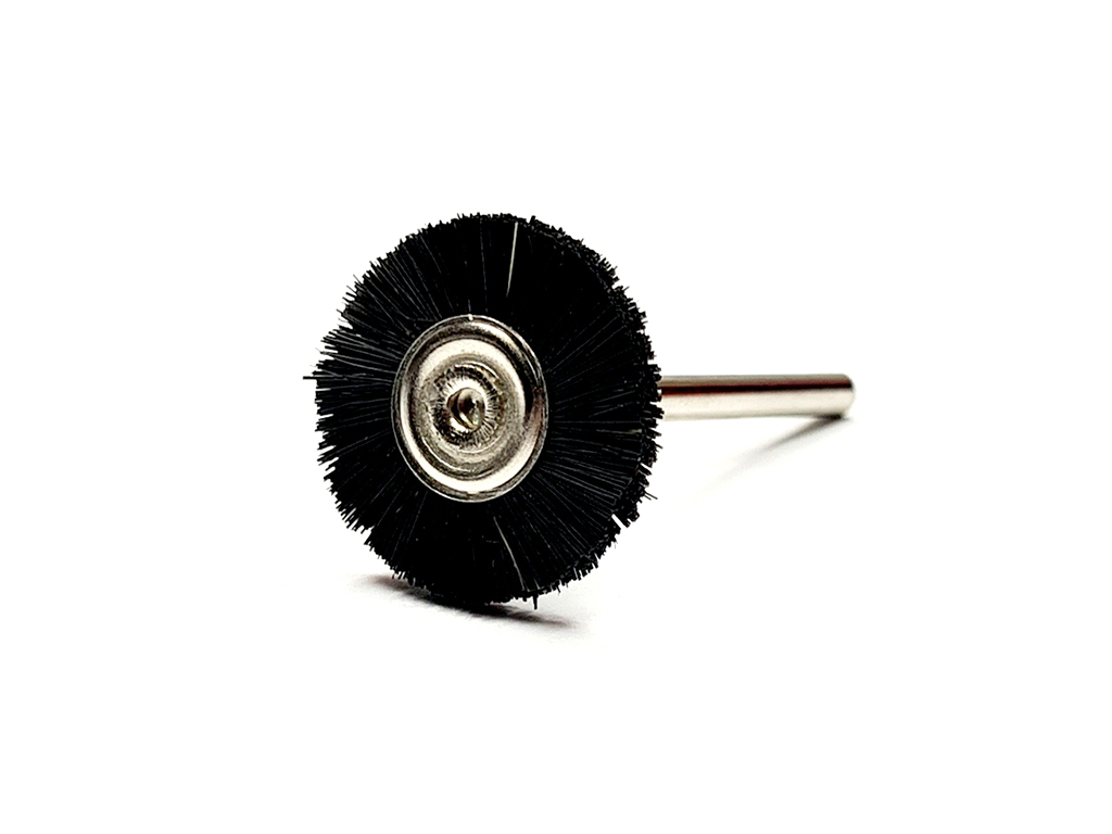 Mini cepillo de pelo de caballo (duro) en forma de disco, &Oslash; 19, v&aacute;stago  &Oslash; 3 (mm)