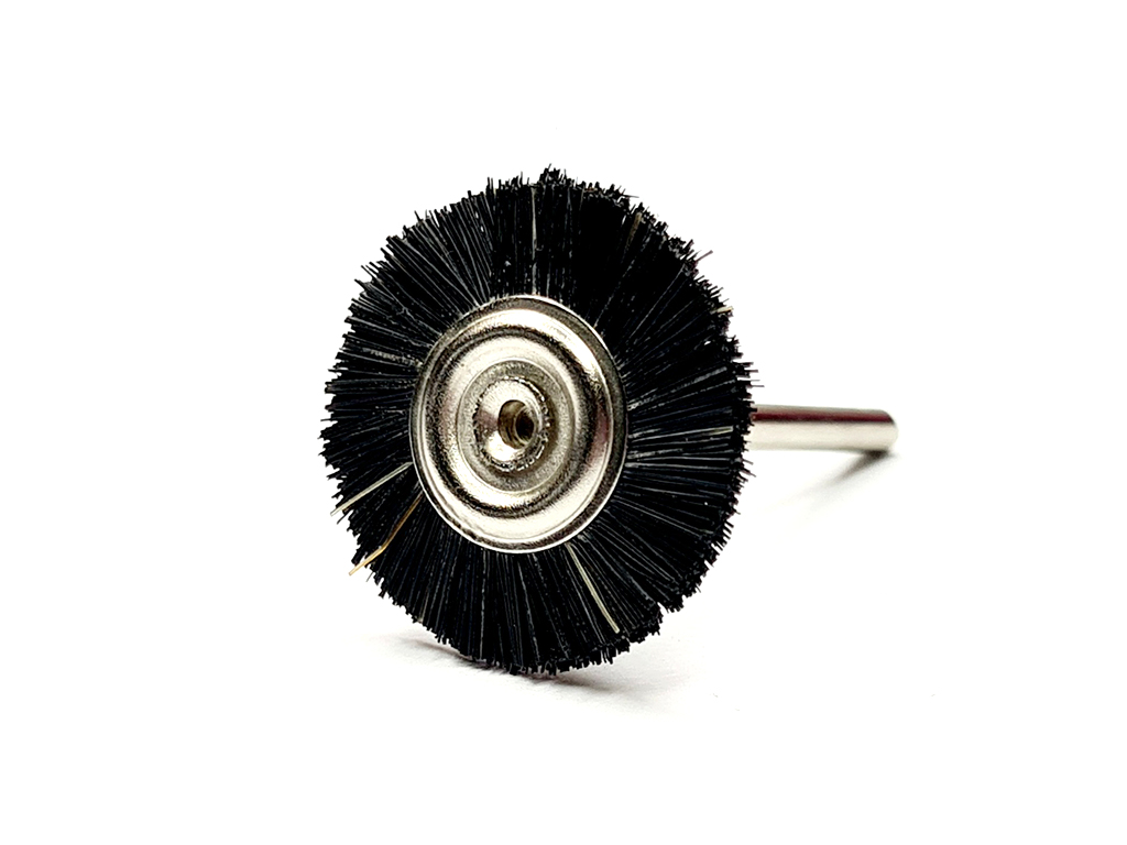 Mini cepillo de pelo de caballo (duro) en forma de disco, &Oslash; 25.4, v&aacute;stago  &Oslash; 3 (mm)