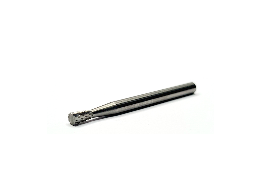 Fresa de carburo c&oacute;nica invertida, doble corte, &Oslash; 3 x 4.8, v&aacute;stago de &Oslash; 3 (mm)