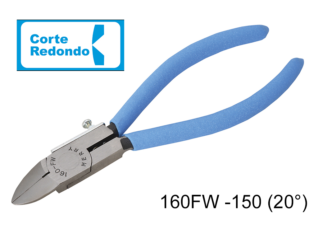 Pinza a 20&deg; para corte en plastico (colada), capacidad de corte &Oslash;4mm, tama&ntilde;o de cuchilla 17mm, corte redondo.