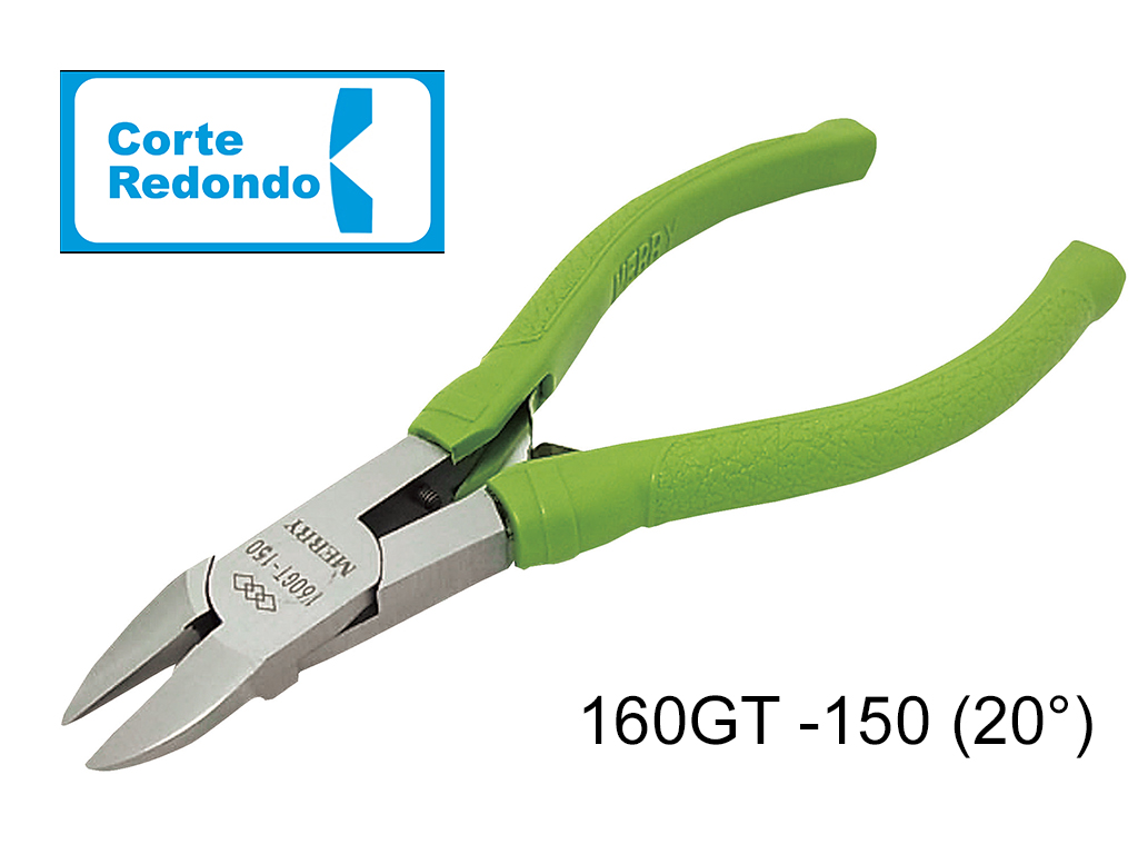 Pinza a 20&deg; para corte en plastico (colada), capacidad de corte &Oslash;5mm, tama&ntilde;o de cuchilla 17mm, corte redondo.