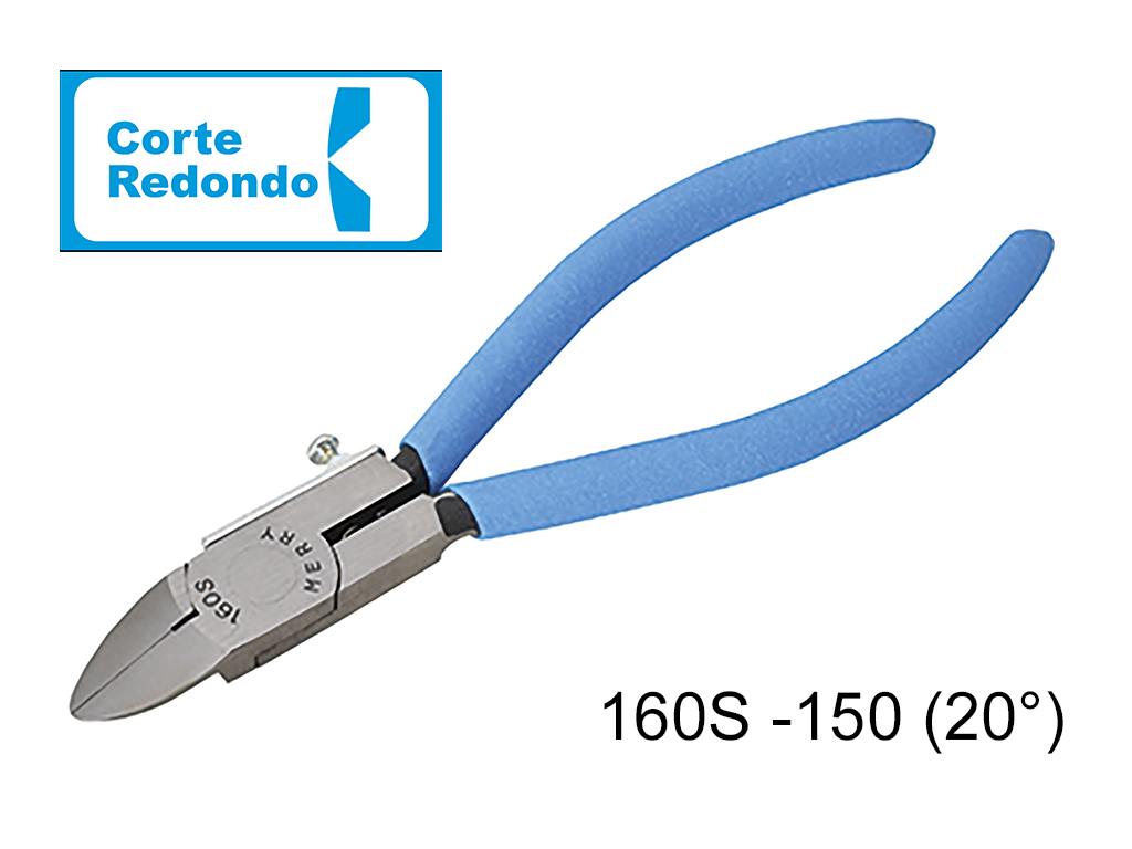 Pinza a 20&deg; para corte en plastico (colada), capacidad de corte &Oslash;5mm, tama&ntilde;o de cuchilla 16mm, corte redondo. 