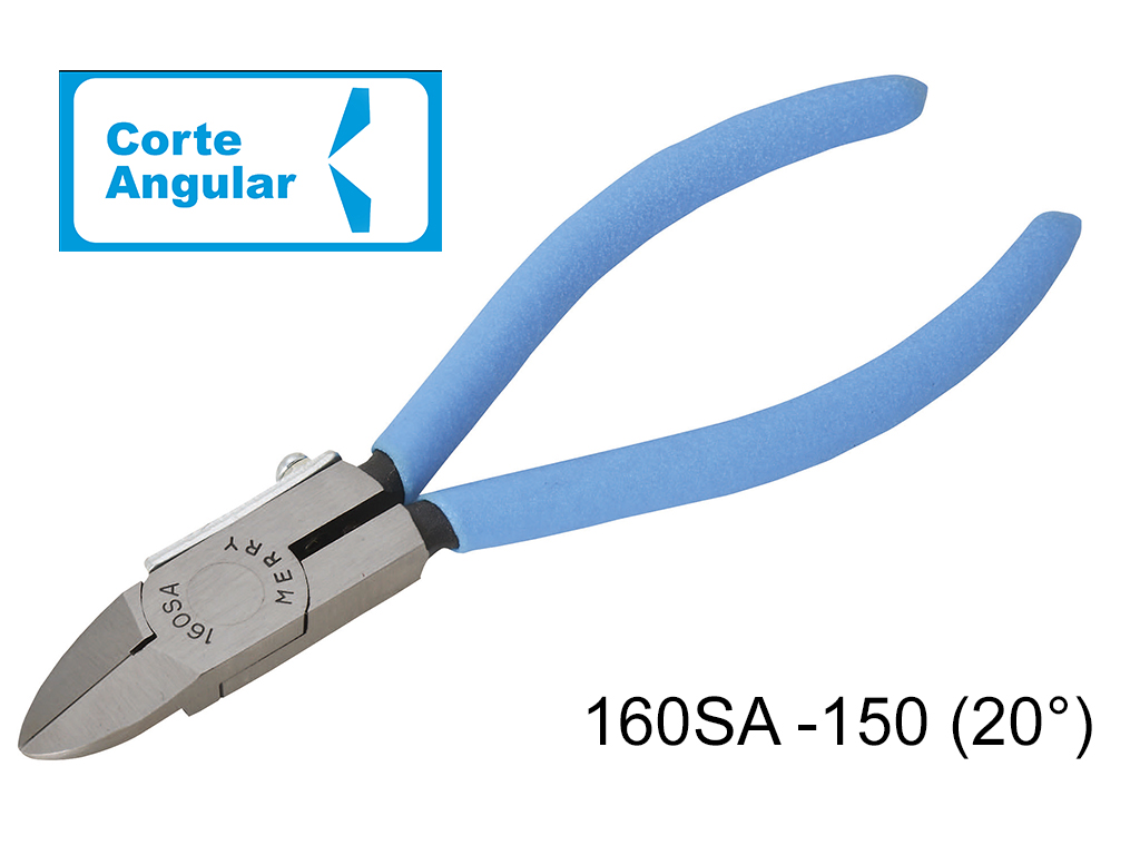 Pinza a 20&deg; para corte en plastico (colada), capacidad de corte &Oslash;5mm, tama&ntilde;o de cuchilla 17mm, corte angular.