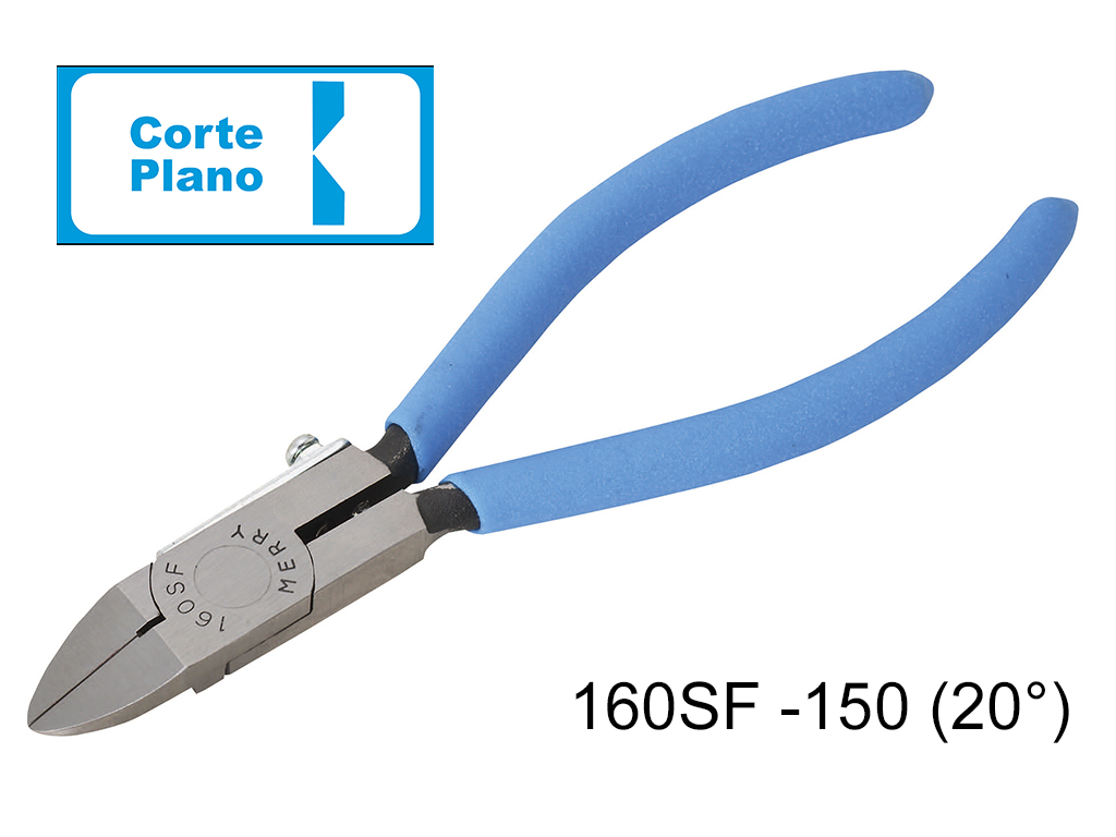 Pinza a 20&deg; para corte en plastico (colada), capacidad de corte &Oslash;5mm, tama&ntilde;o de cuchilla 17mm, corte plano.