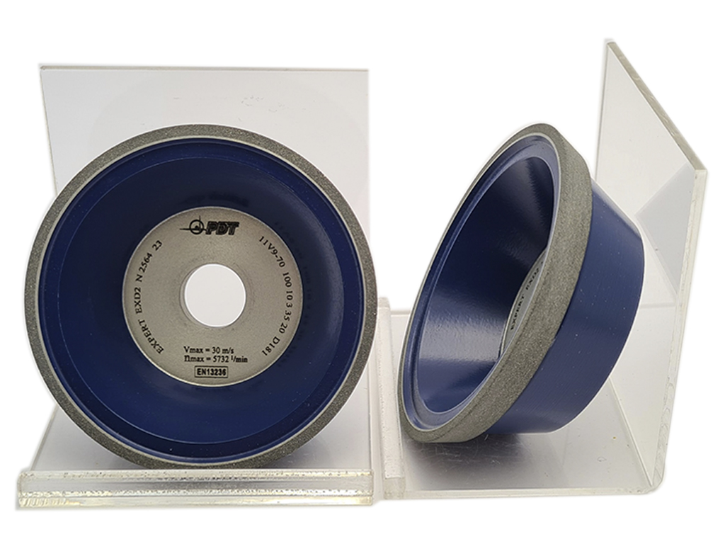 Rueda diamante 11V9-70, D100, U10, X3, T35, H20, D181(#80-100), EXPERT, liga EXD2, ideal para el afilado de htas de carburo de tungsteno, trabajo en seco.