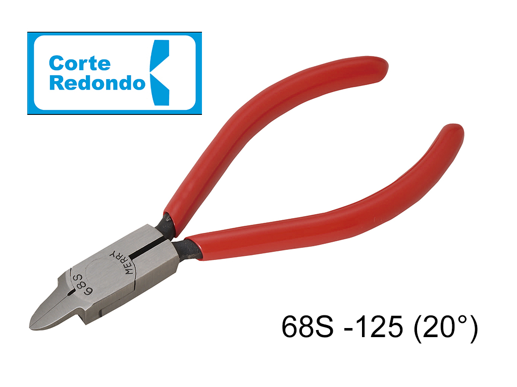 Pinza a 20&deg; para corte en plastico (colada), capacidad de corte &Oslash;2mm, tama&ntilde;o de cuchilla 12mm, corte redondo.