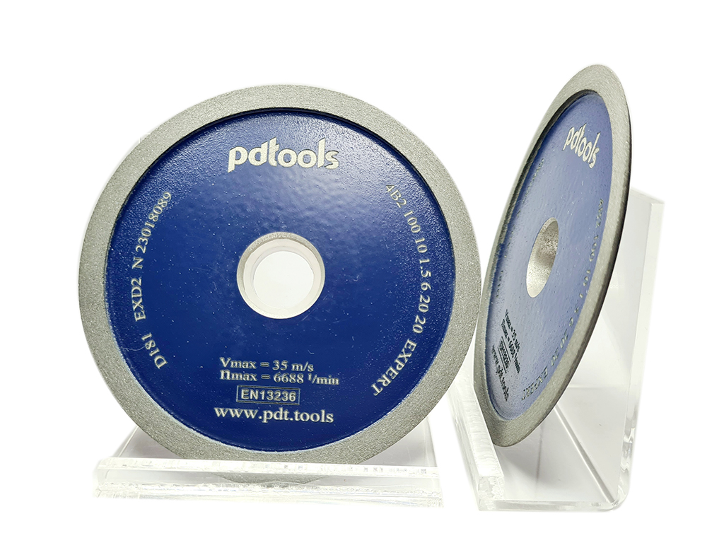 Rueda diamante 4B2, D100, T10, X5, W6, H20, D181(#80-100), EXPERT, liga EXD2, ideal para rectificado y afilado en seco de htas. de carburo.
