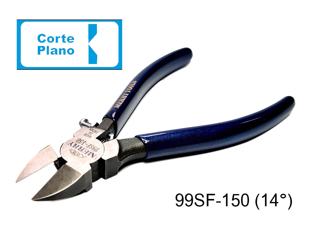 Pinza a 14&deg; para corte en plastico (colada), capacidad de corte &Oslash;8mm, tama&ntilde;o de cuchilla 20mm, corte plano.