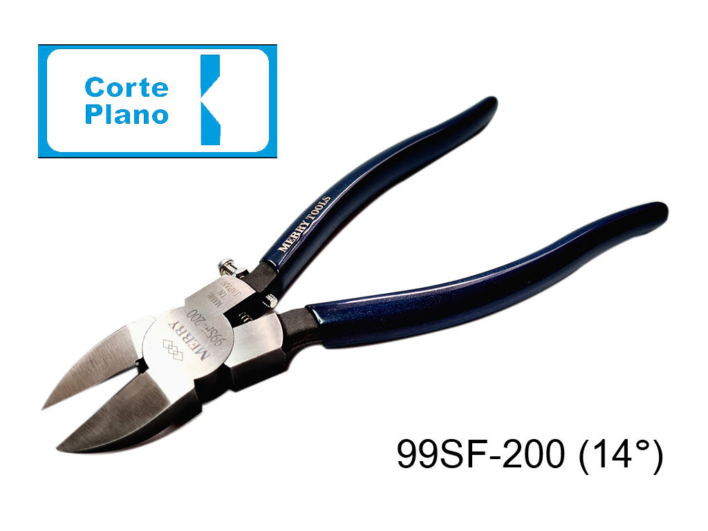 Pinza a 14&deg; para corte en plastico (colada), capacidad de corte &Oslash;10mm, tama&ntilde;o de cuchilla 28mm, corte plano.