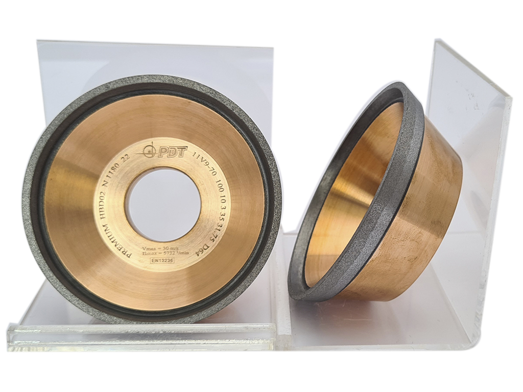 Rueda diamante 11V9-70, D100, U10, X3, T35, H31.75, D91(#170-200),PREMIUM, liga B7-02,  ideal para afilado de htas de carburo en humedo