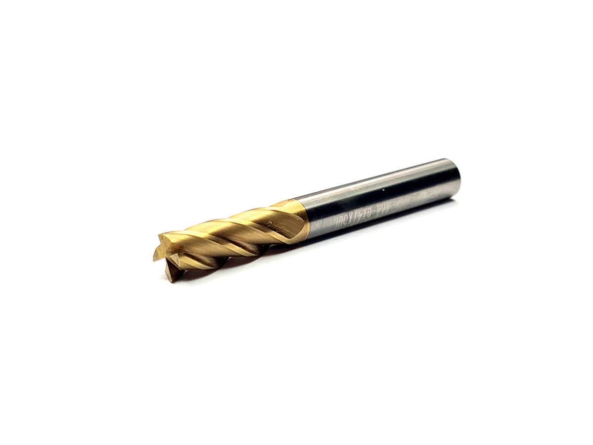 Cortador recto, 4 filos, 35°, 65 HRC, Ø6 x 15LC x 50LT, vástago 6 (mm), Top TiAlN maquinado en seco, alta velocidad.