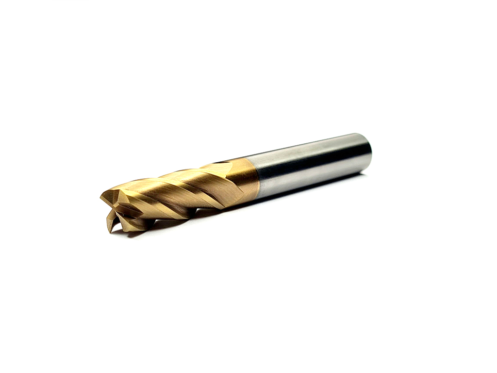 Cortador recto, 4 filos, 35°, 65 HRC, Ø8 x 20LC x 60LT, vástago 8 (mm), Top TiAlN maquinado en seco, alta velocidad.