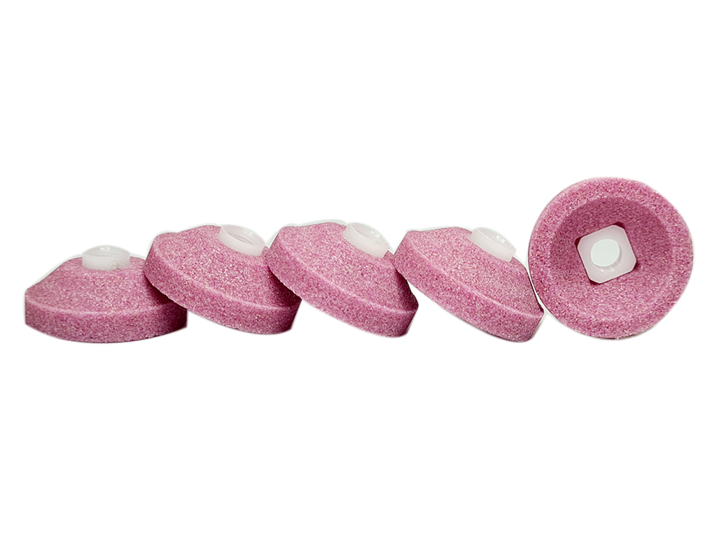 Copa de piedra para esmerilar rosa, #60, Ø30 mm, uso con moto tool MAG-093N y MAG-123N.