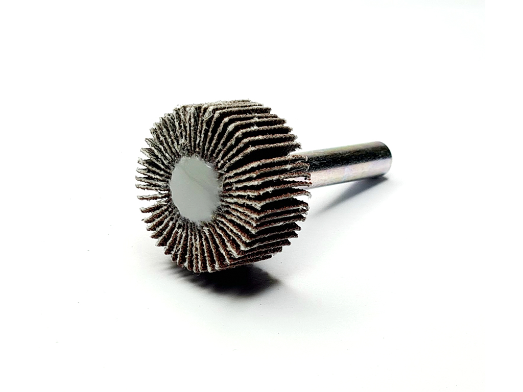 Flap de lija #80, Ø25 X 13mm de largo, vástago 6.35 mm