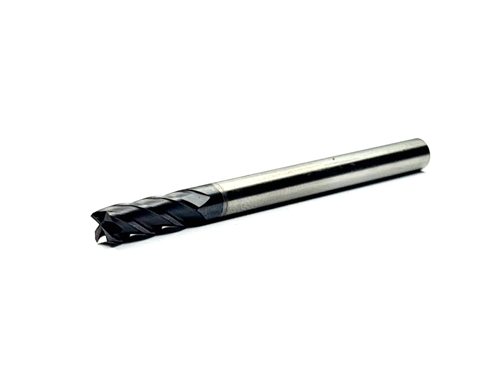 Cortador recto, 4 filos, 35°, 55 HRC, Ø4 x 11LC x 50LT, vástago 4 (mm), Nano TiaLN para maquinado en general en aceros.