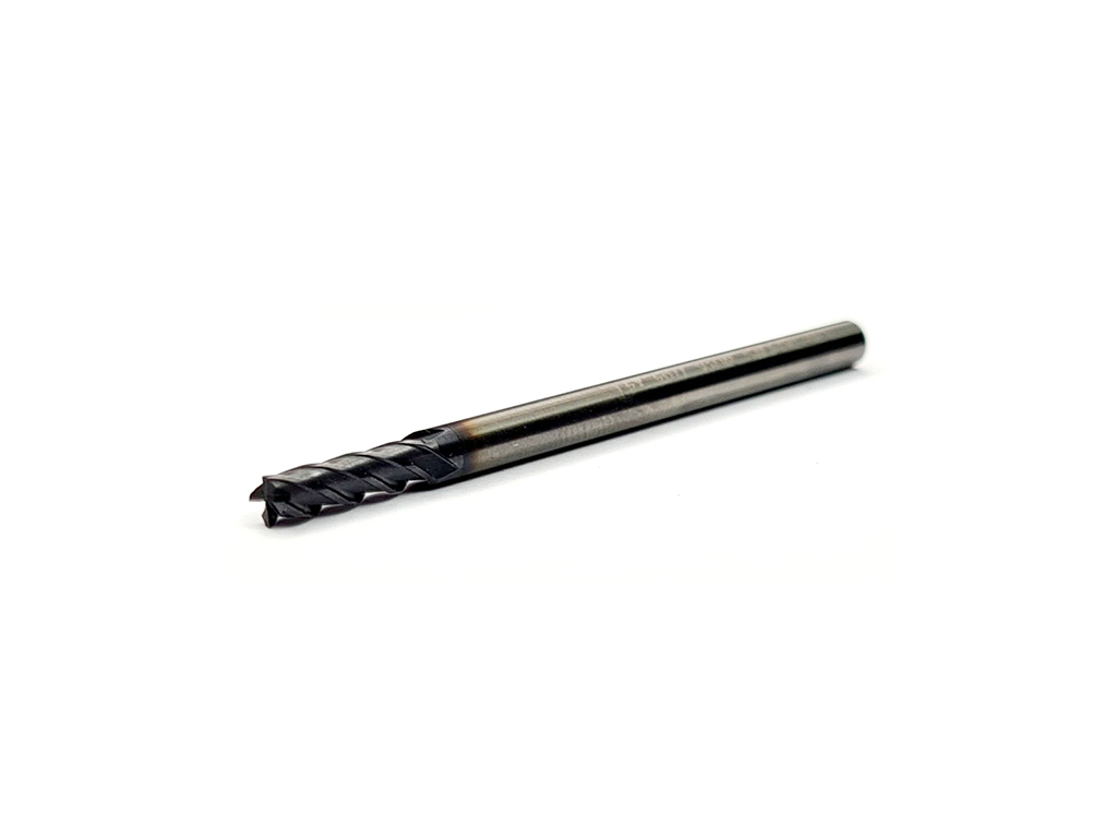 Cortador recto, 4 filos, 35°, 55HCR, Ø7/64 x 3/8LC x 2LT, vástago 1/8 (in), Nano TiaLN para maquinado en general en aceros.