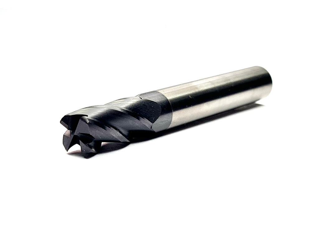 Cortador recto, 4 filos, 30°, 55 HRC, Ø10 x 20LC x R1.0 x 75LT, vástago 10 (mm), Nano TiaLN para maquinado en general en aceros.