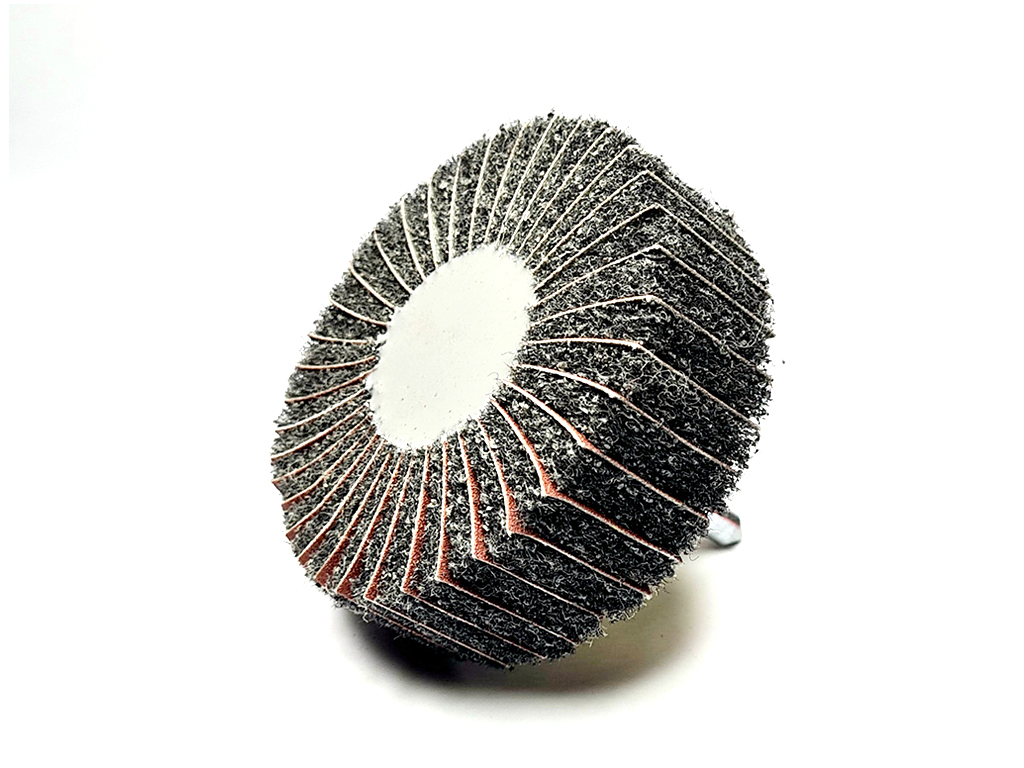 Punta montada de fibra con lija AO, #180, Ø 3" x 1", vástago  1/4"
