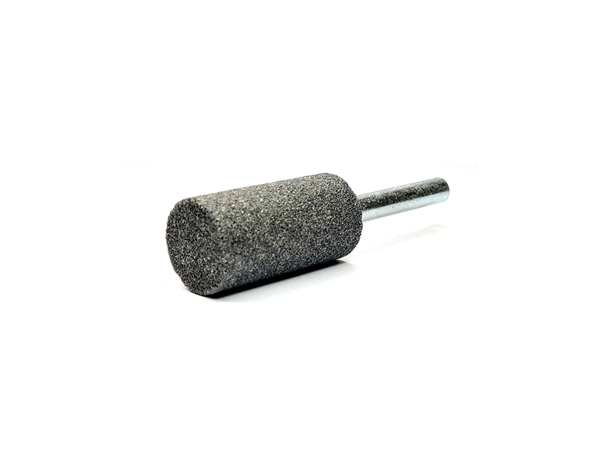 Punta (AO vitrificado), c/azul, #120, cilindrica recta tipo A207, Ø3/4 x 1 1/2, para desbaste en acero vástago 1/4", max rpm: 24,000