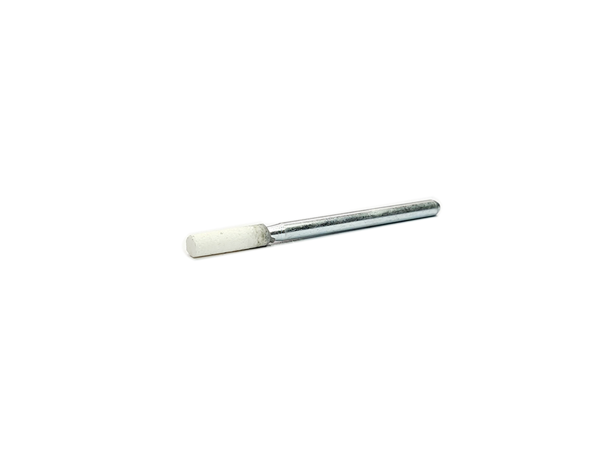 Punta (AO vitrificado), c/blanca, #400, cilindrica recta tipo W146, Ø1/8 x 1/2, para desbaste en acero vástago 1/8(in), max rpm: 105,000