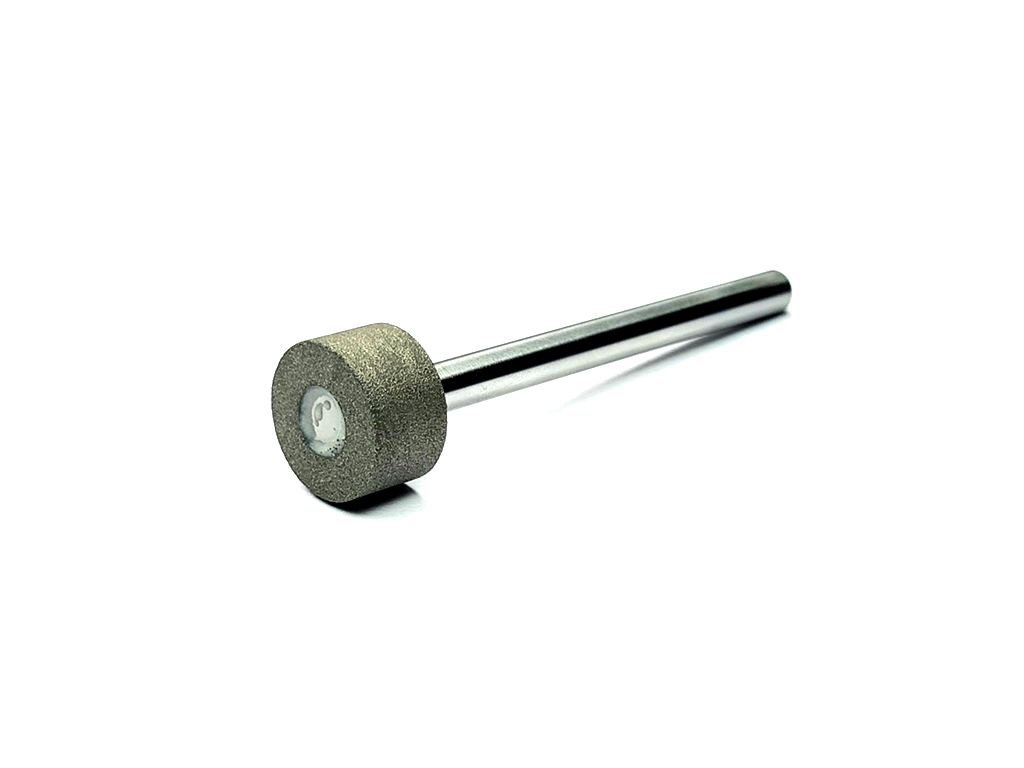 Rectificador cilindrico CBN resínico, #120, Ø18 x 10, vida 6, largo 80, vástago Ø6 (mm)