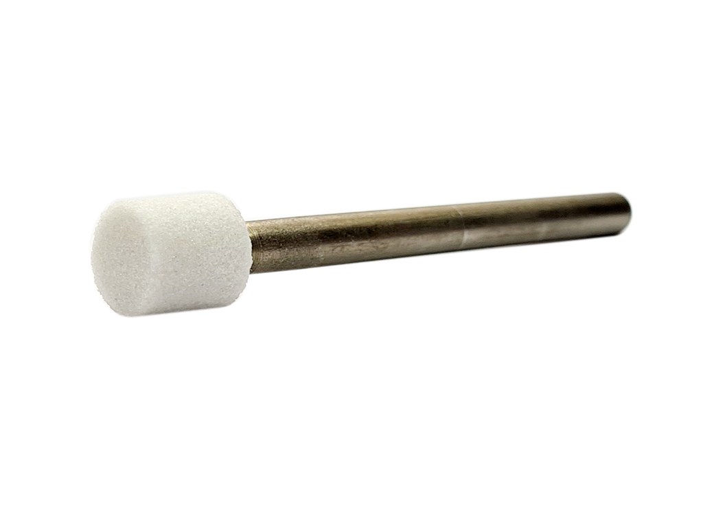 Rectificador c/blanco, #80, cilindrica recta, tipo W185, Ø1/2 x 1/2 , vástago 1/4", max rpm: 24,000, p/trabajo en acero templado 