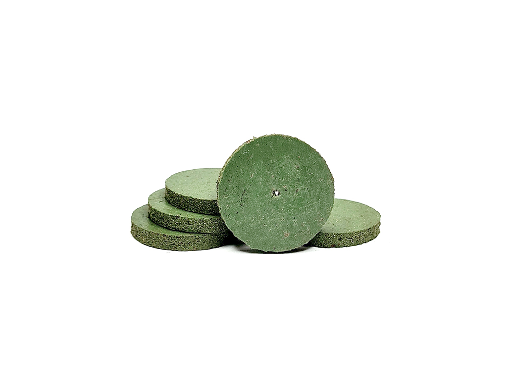 Paq. 6 discos de caucho #120 c/verde, Ø 22 x 3 de espesor (mm)